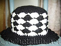 черно-белая шляпка