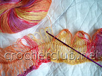 вязание шарфа на вилке 2