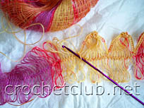 вязание шарфа на вилке 3