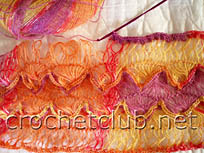 вязание шарфа на вилке 6
