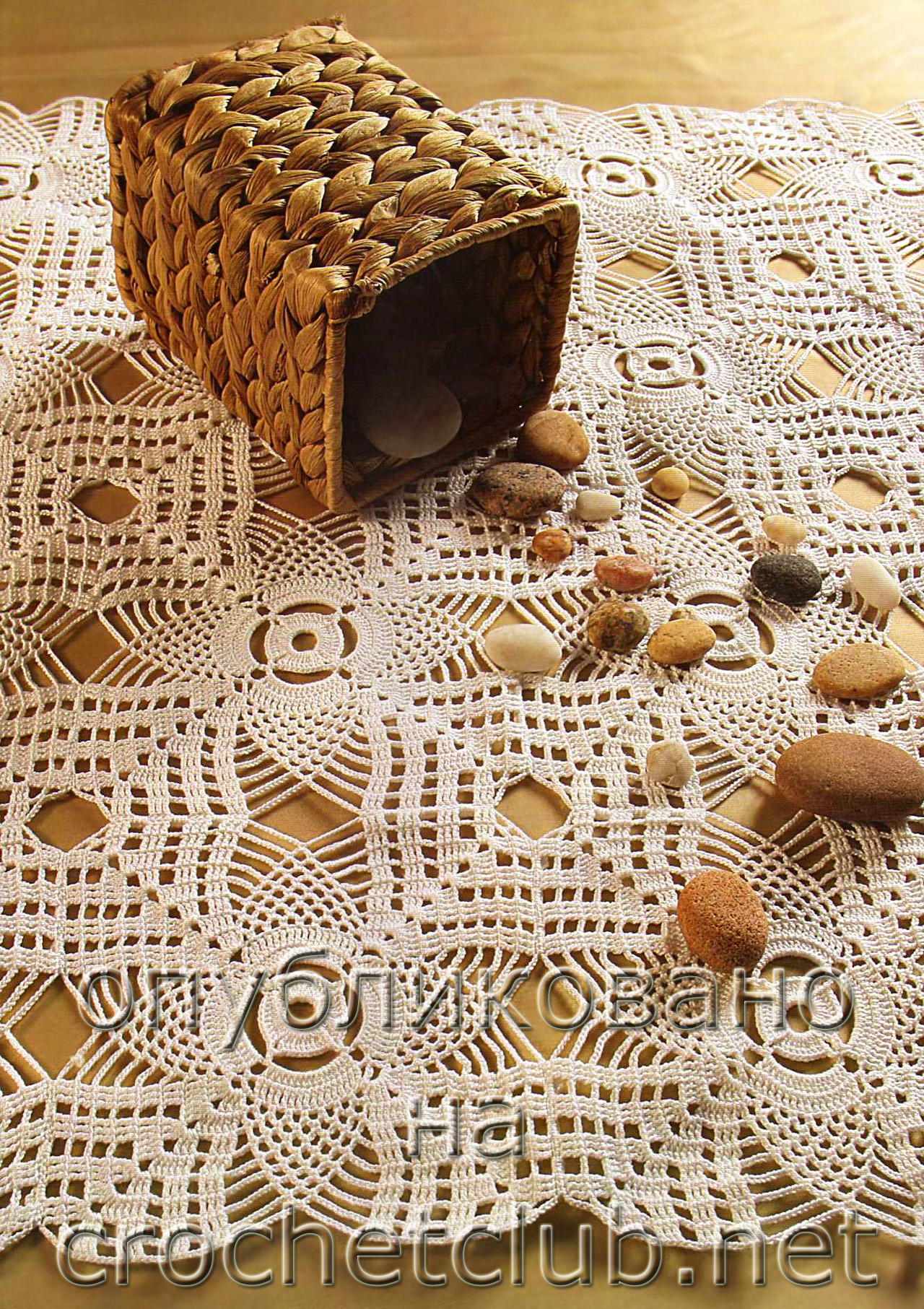 Crochê Gráfico: Toalha de mesa de squares de crochê