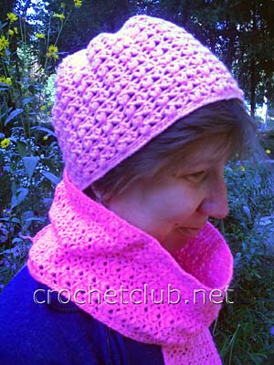 розовая шапочка и шарф 1