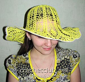 желтая шляпа крючком 1
