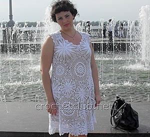 белое вязаное платье 1