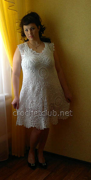 белое вязаное платье 2