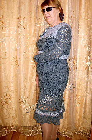 теплое вязаное платье 1
