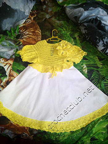 платье лилия-вязание и ткань