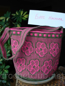 Вязаная сумка "Розовая элегантность"