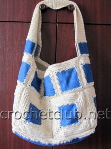 Джинсы + вязание = сумка
