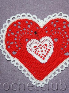 Вязаные сердечки-валентинки