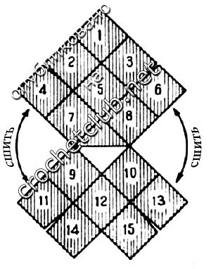 схема расположения квадратов пончо