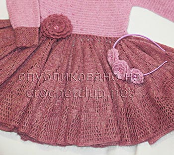 платье крючком розовая дымка 1