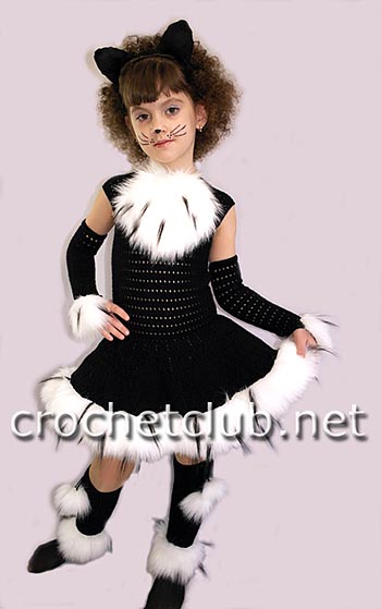карнавальный вязаный костюм кошечка