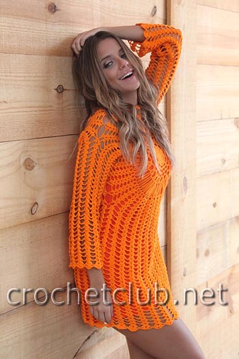 оранжевое платье крючком 2