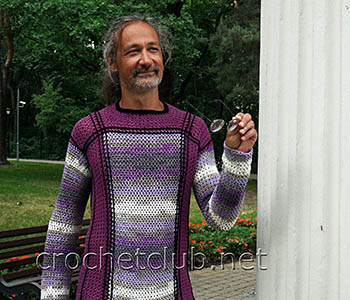 мужской свитер крючком