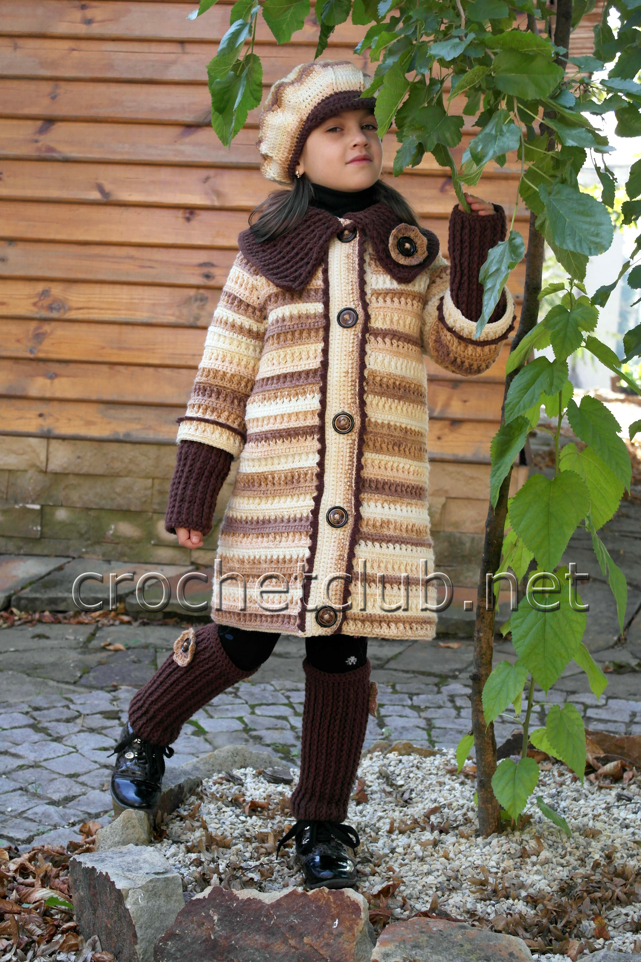 7 вариантов вязаного пальто для девочки со схемами и описанием
