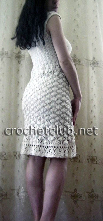вязаное платье с круглой кокеткой 2
