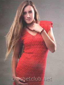 Красное платье крючком