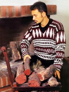 Мужской пуловер с жаккардовым узором